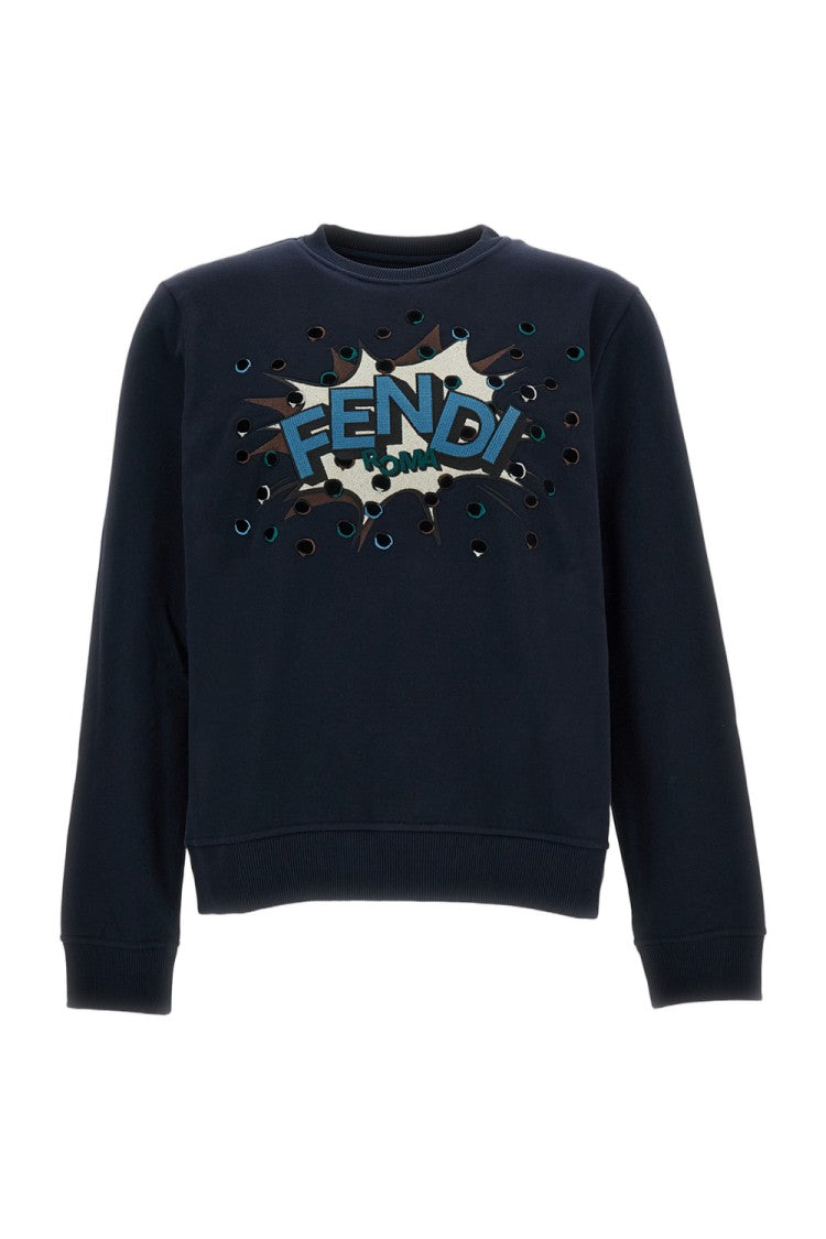 Fendi Embroidered Crew Neck Sweatshirt