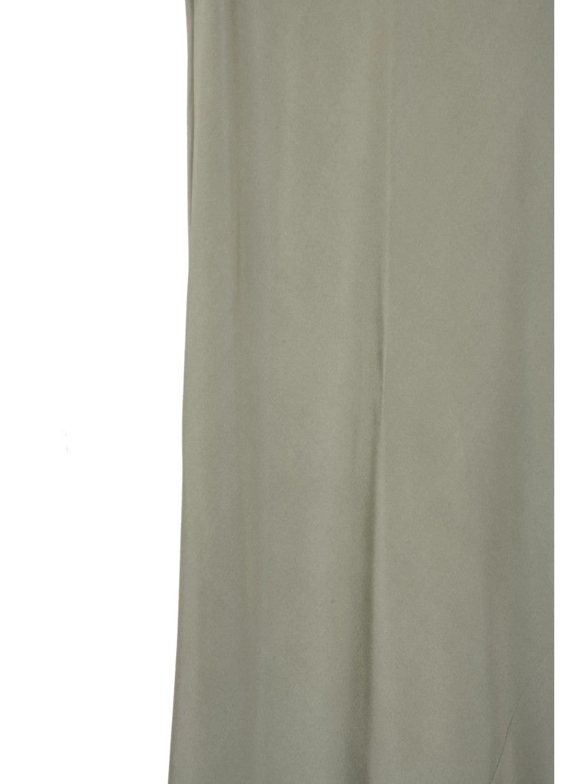 Max Mara Satin Midi Dress With Scoop Neckline And Fluid Silhouette