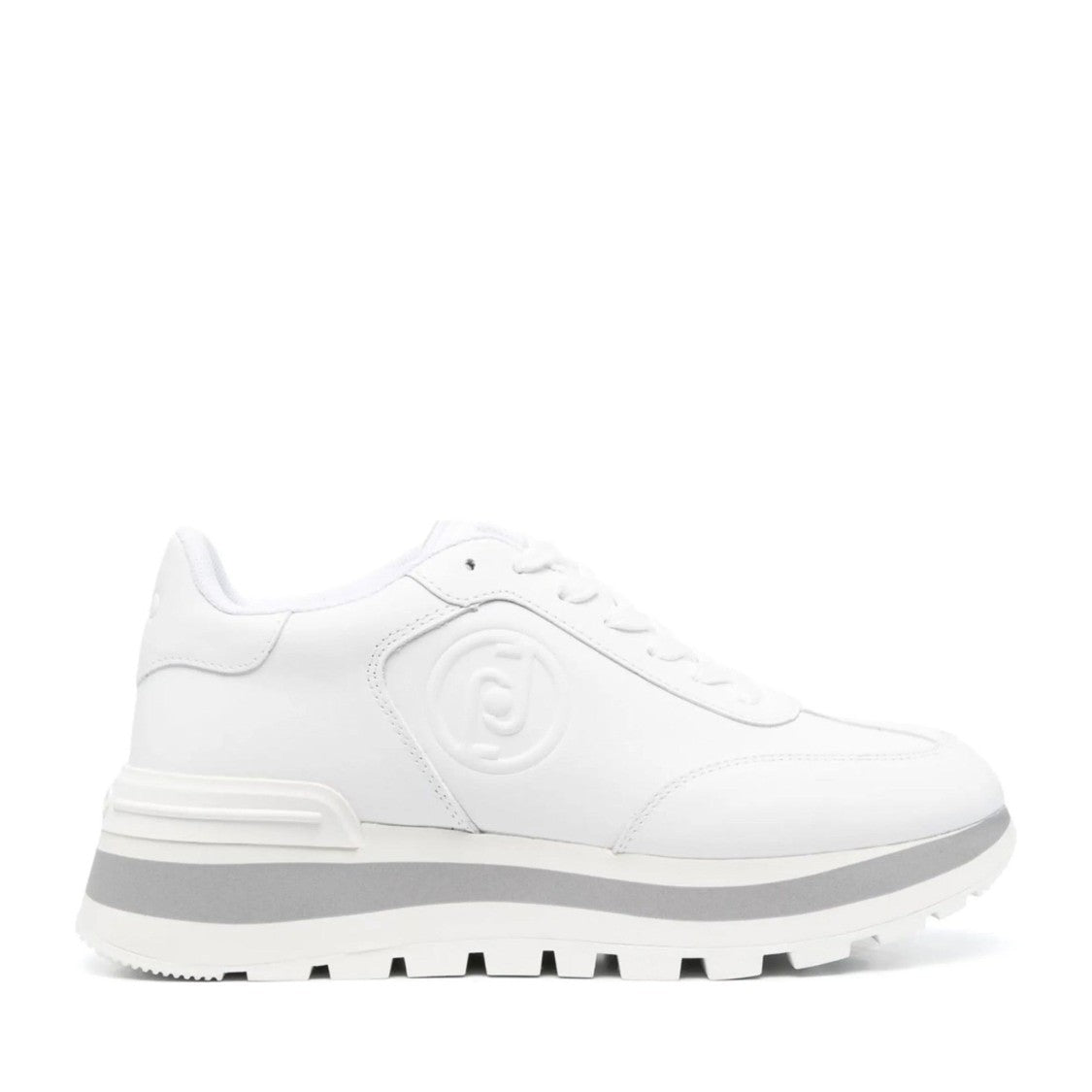 Liu Jo White Amazing 02 Low-Profile Textured Detail Leather Sneakers