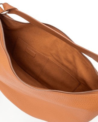 Orciani Crescent Shape Leather Handbag With Palladium Finish