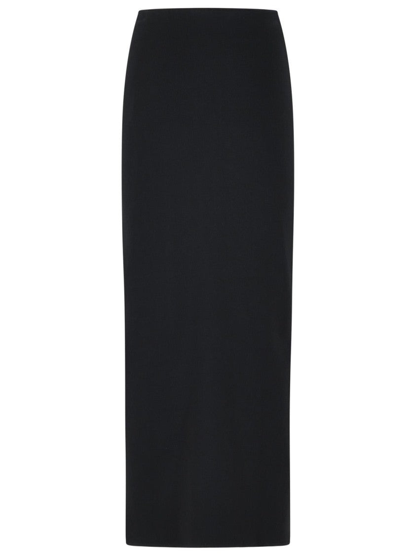 Courrèges Long Skirt In Black Viscose Blend