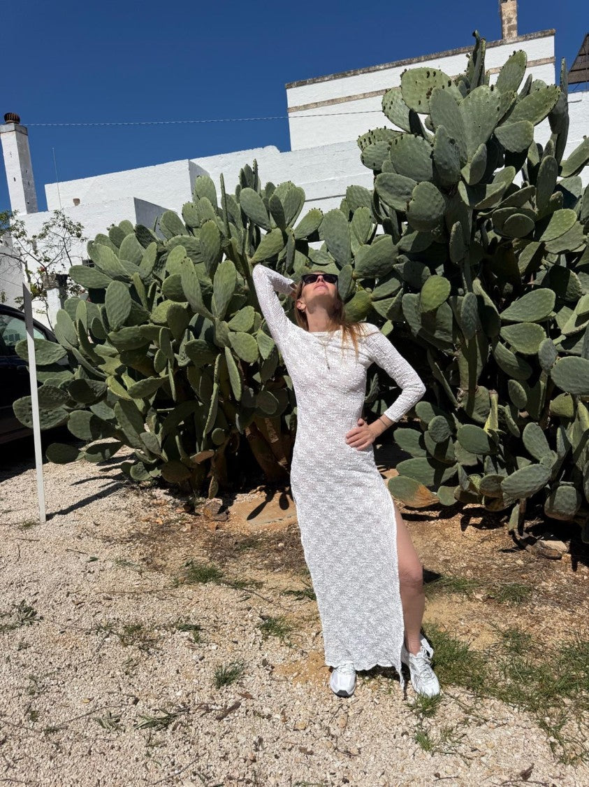 Hawa Made From Love White Maha Crochet Pattern Maxi Dress