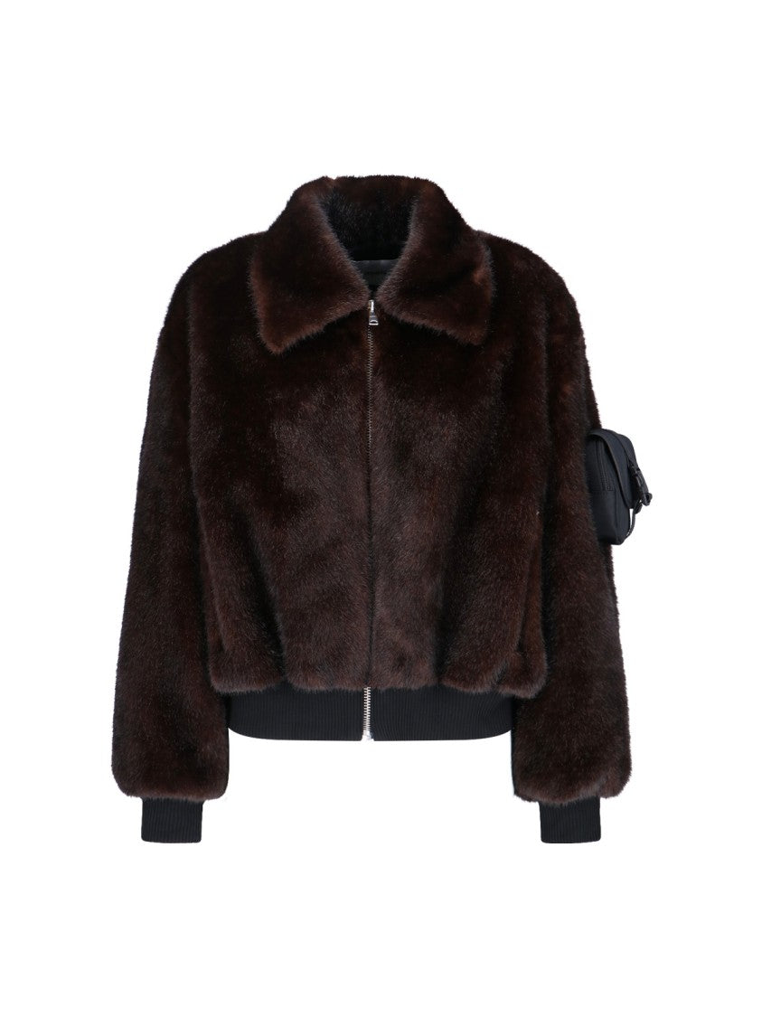 Coperni Eco-Fur Bomber Jacket With Classic Collar