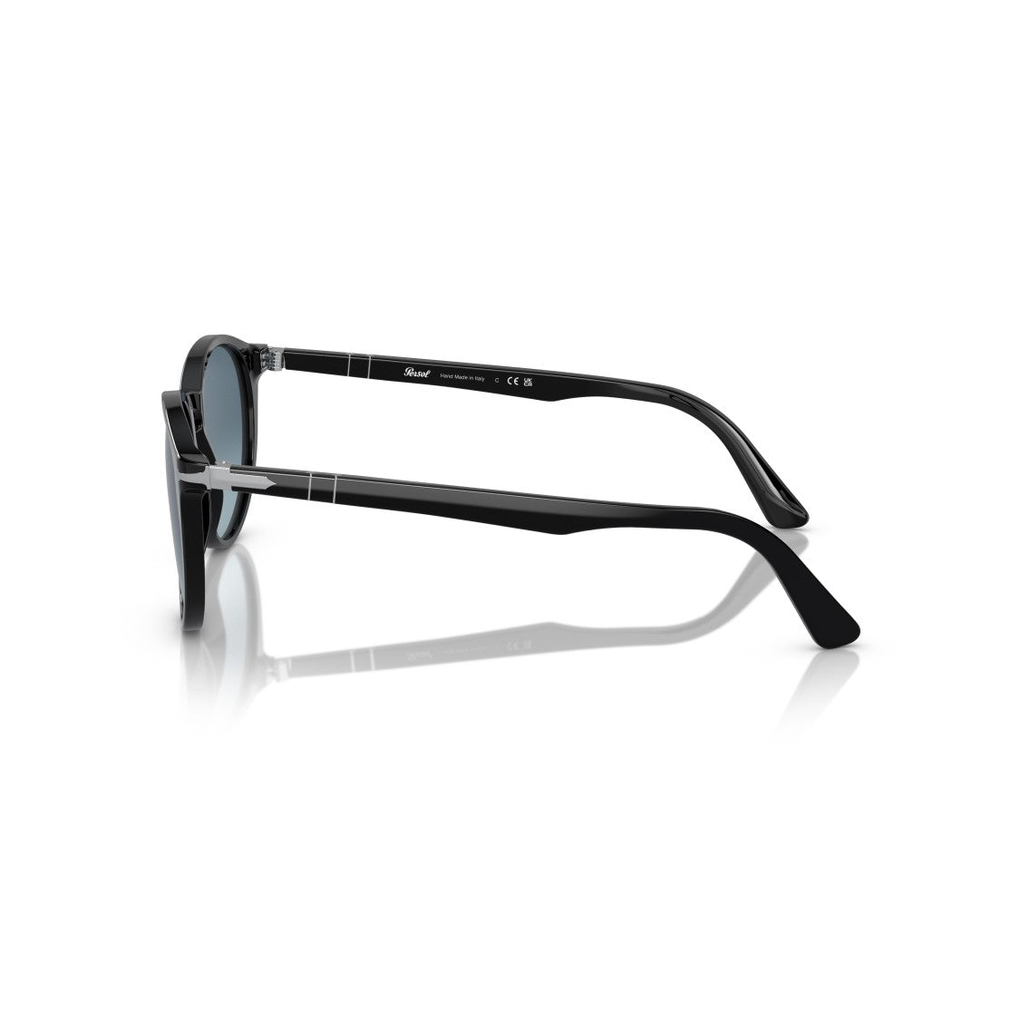 Persol 0Po3152s Rounded Black Acetate Sunglasses With Gradient Blue Lenses