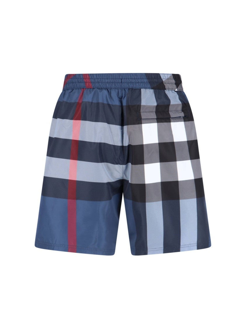 Burberry “Check” Drawstring Swim Shorts – Multicolor