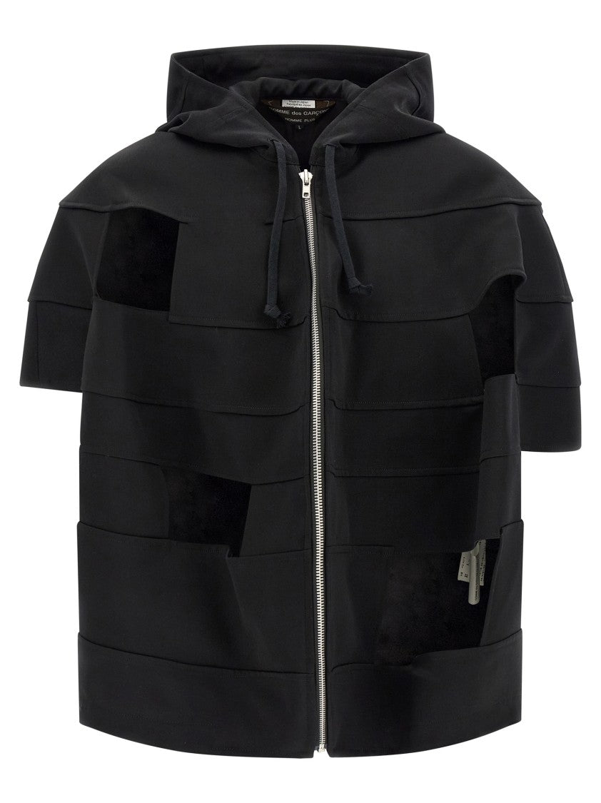 Comme Des Garçons Armor-Inspired Wool Jacket With Adjustable Hood And Cut-Out Details