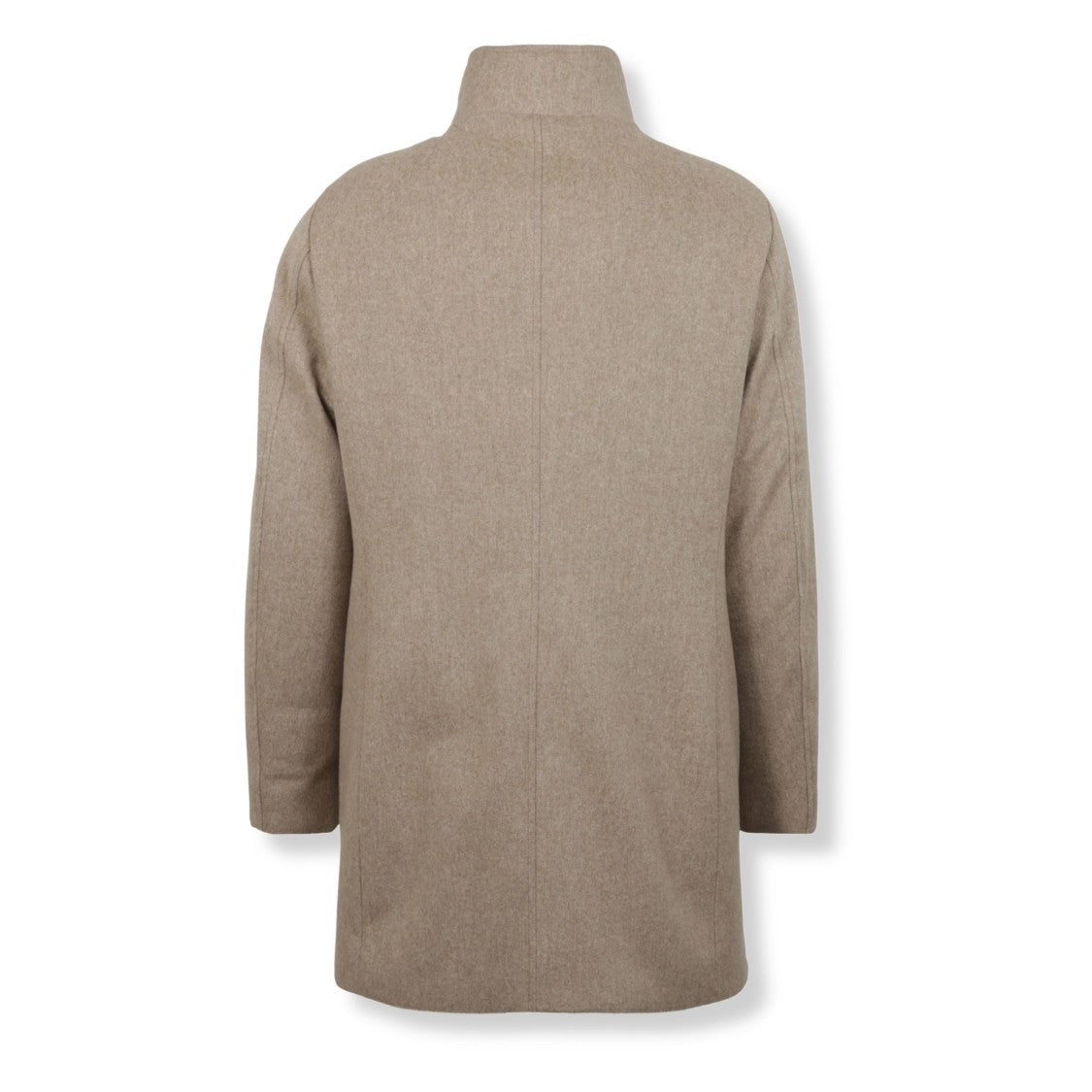 Moorer High-Collar Wool Coat With Button Strap Detail
