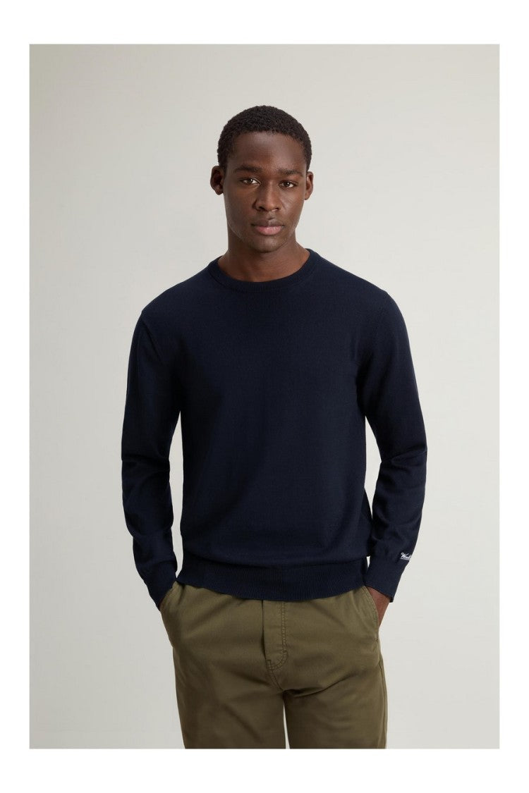 Woolrich Blue Cotton Knitwear