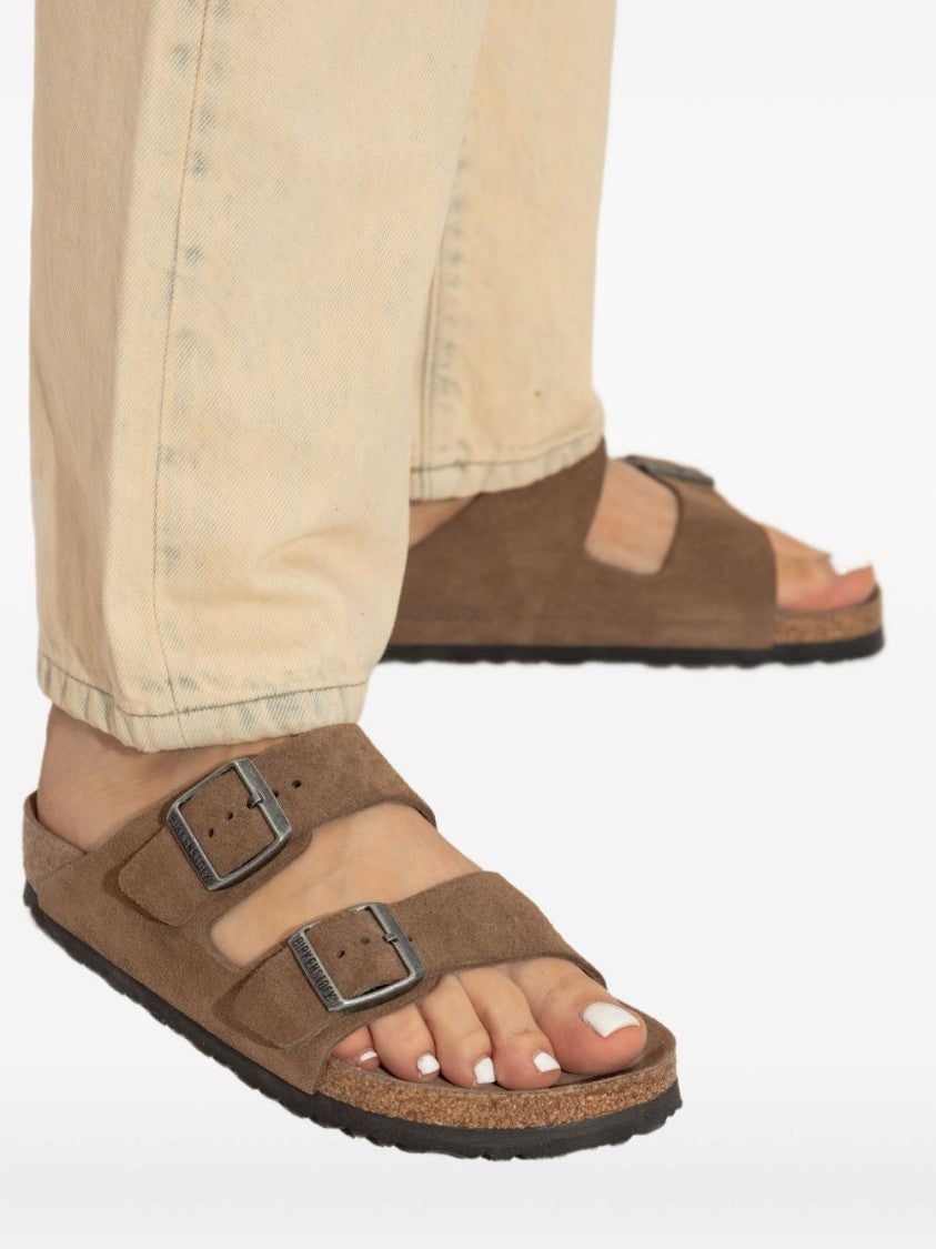 Birkenstock Brown Calfskin Arizona Sandals With Adjustable Straps