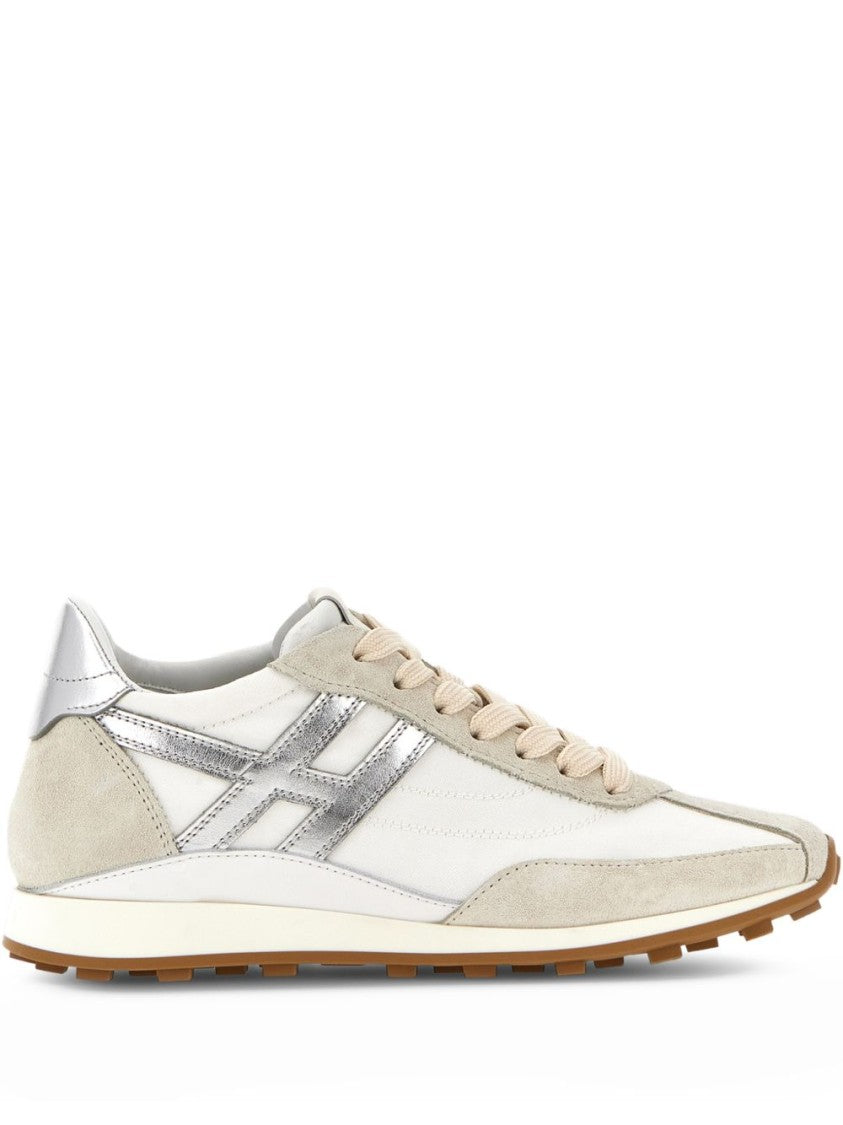 Hogan Sleek Flat Sneakers With Suede Overlays