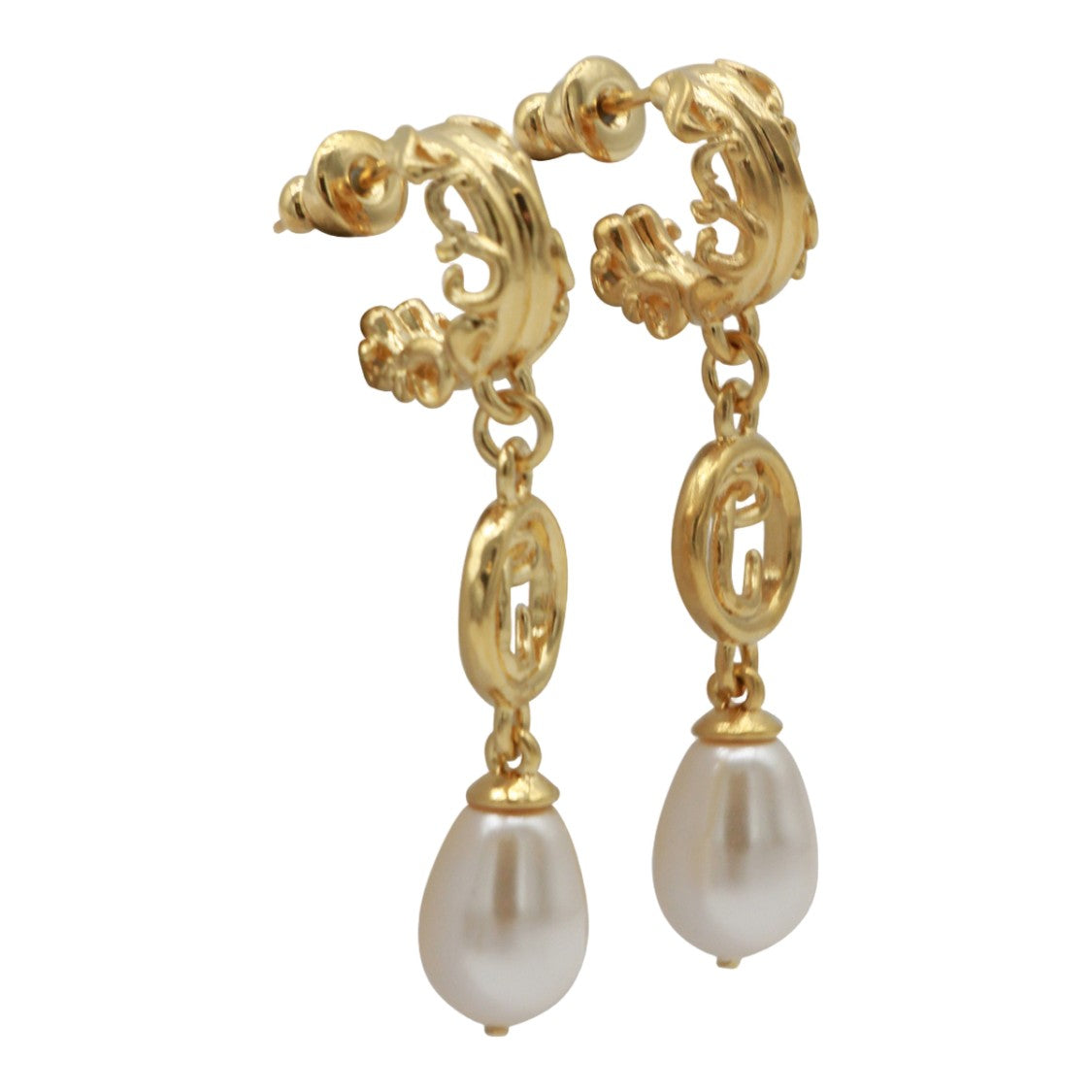 Chloé Gold-Tone Clip-On Earrings With Pearl Drops