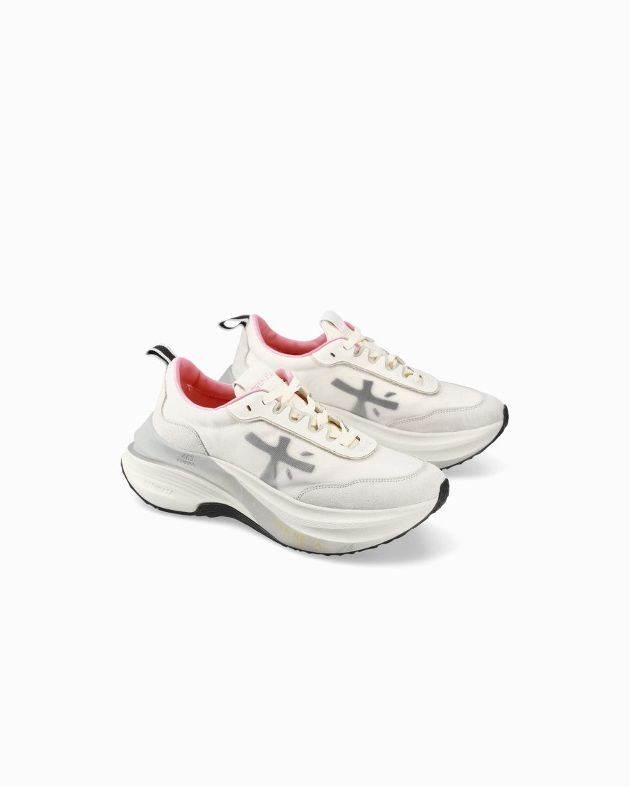 Premiata Light Leather And Mesh Sneakers