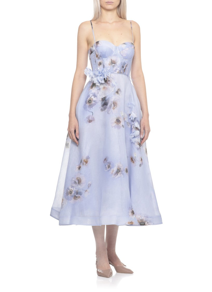 Zimmermann Lilac Linen And Silk Dress