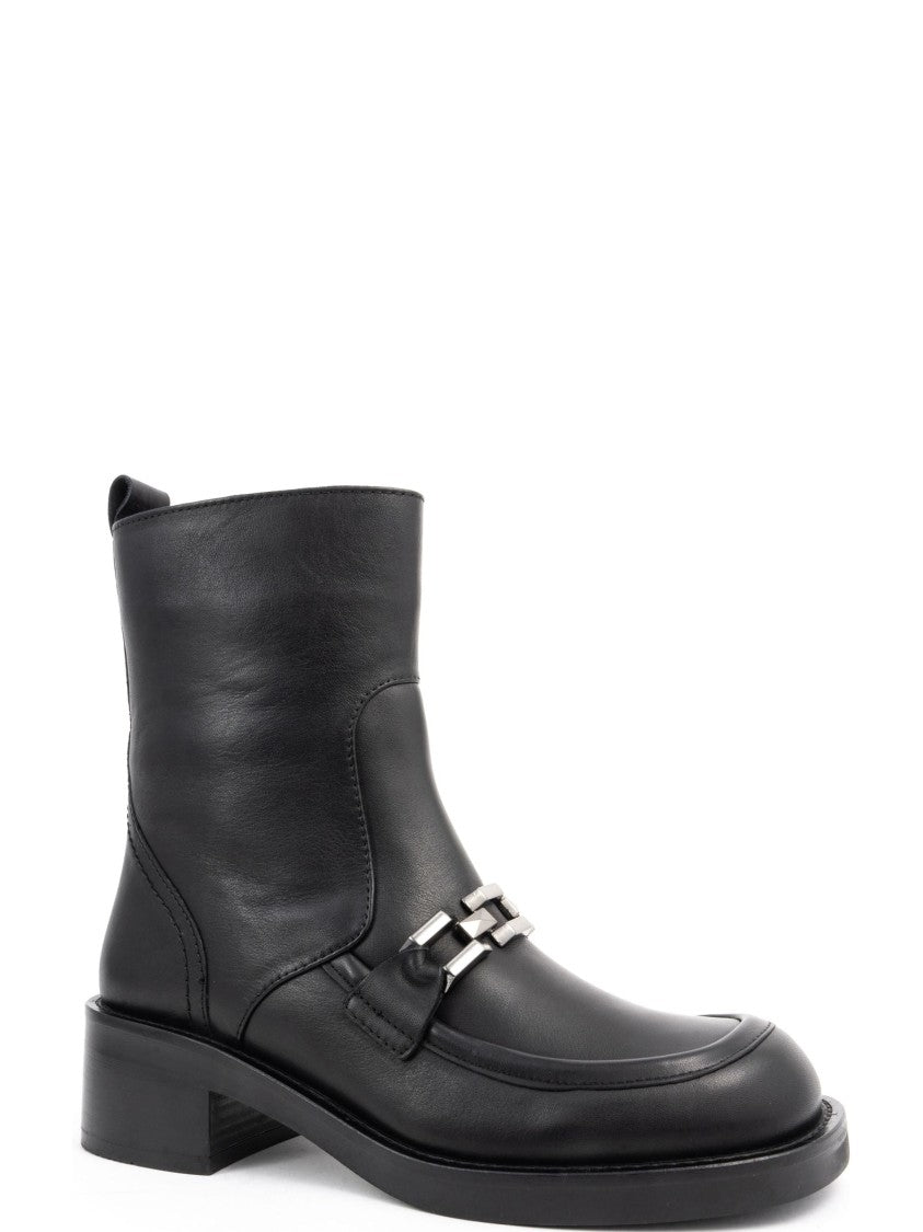 Sergio Moretti Ankle Boots With Metallic Buckle Detail