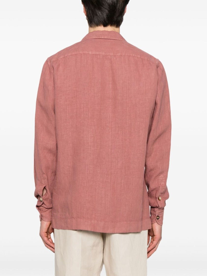 Boglioli Relaxed Fit Dark Pink Overshirt