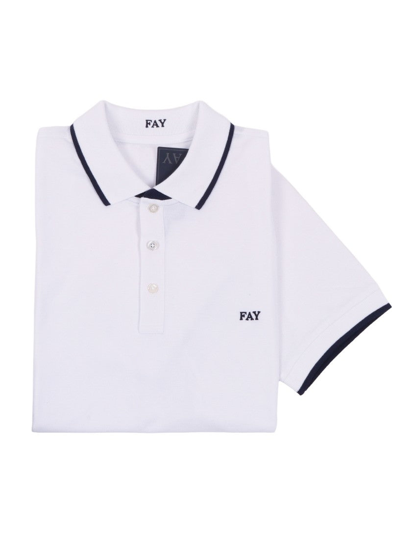 Fay Short Sleeve Double Collar Polo Shirt