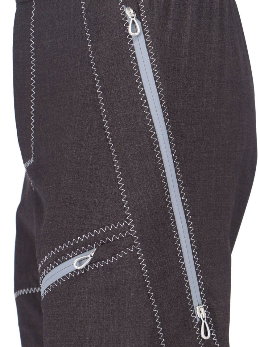 Kiko Kostadinov Grey Fosco High-Waisted Zigzag Trousers