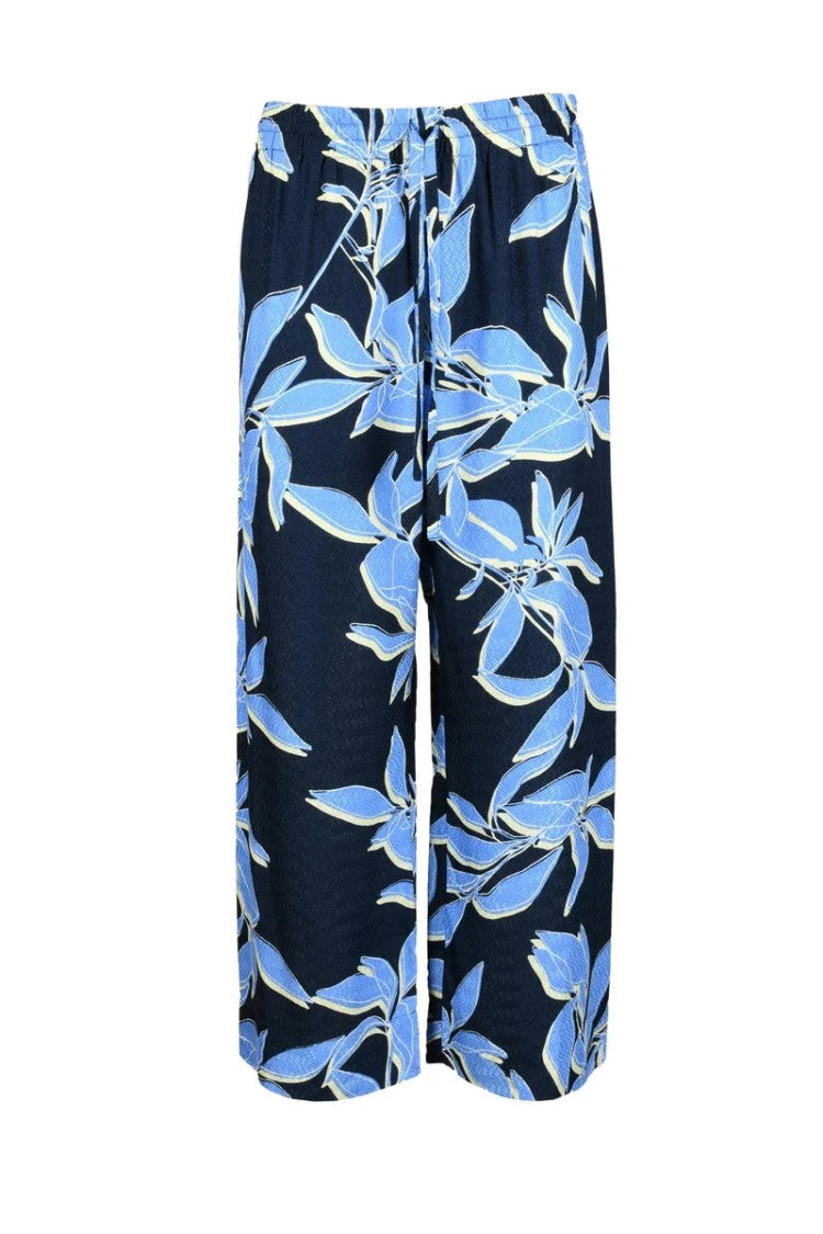 Attic And Barn Wide-Leg Trousers With Botanical Print And Relaxed Fit