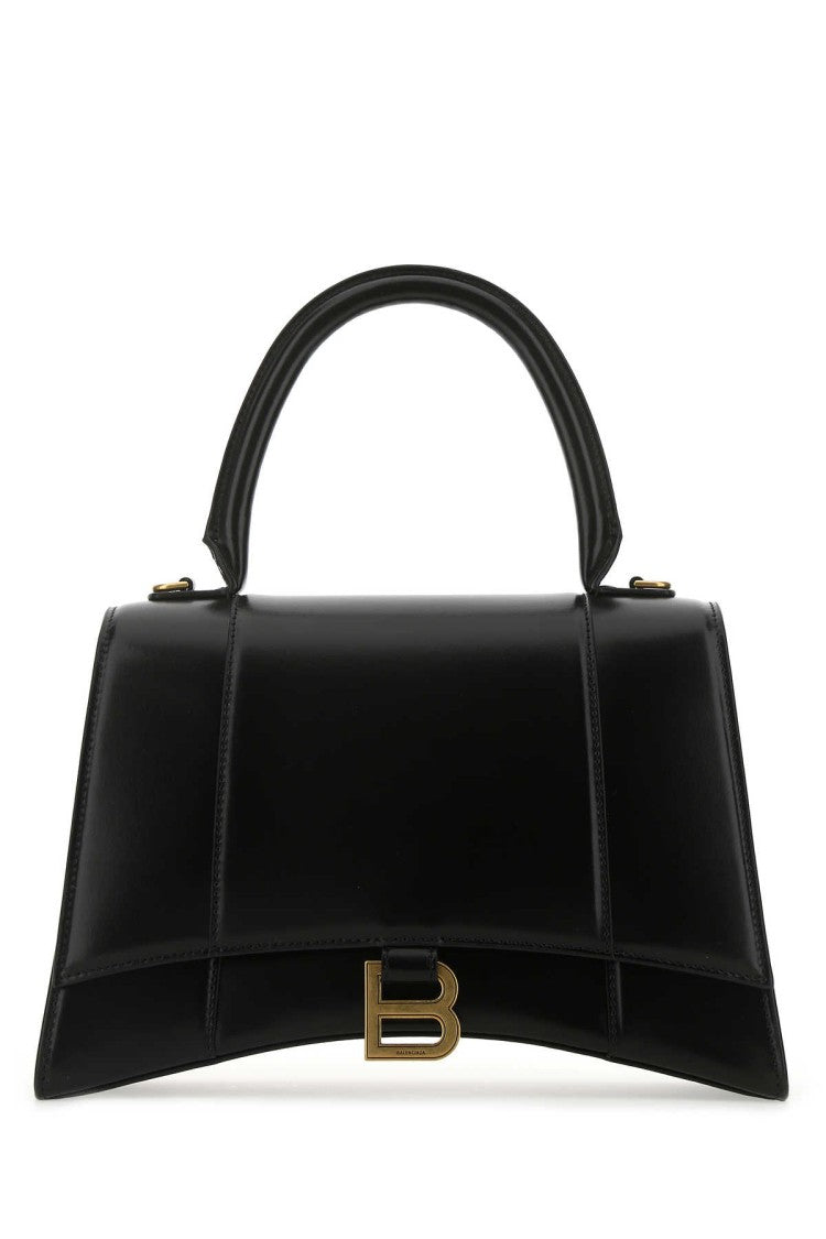 Balenciaga Black Leather Medium Hourglass Handbag