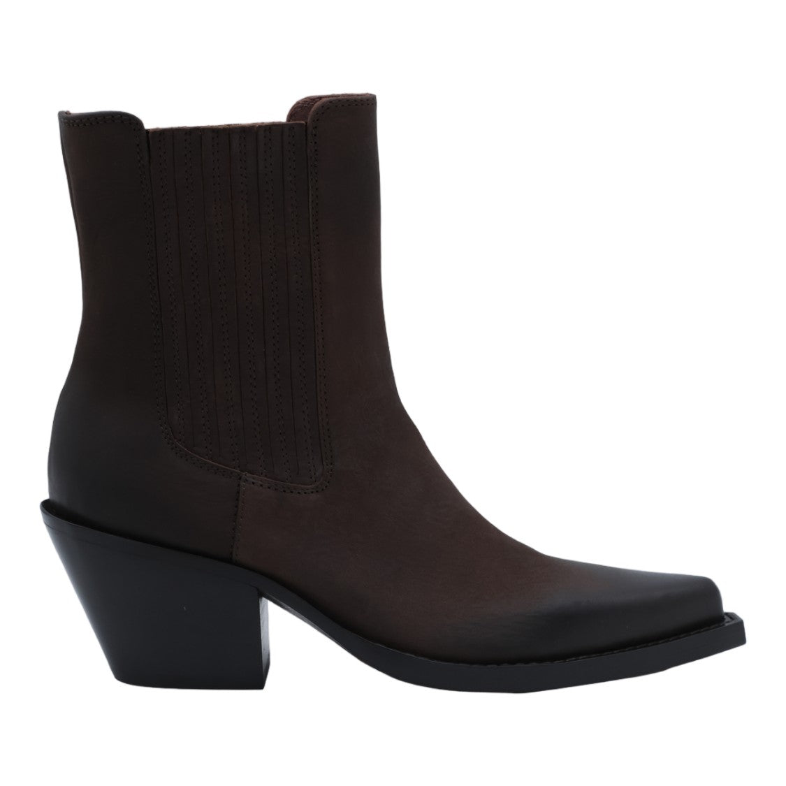 Paris Texas Brown Mid-Heel Boots With Pointed Toe