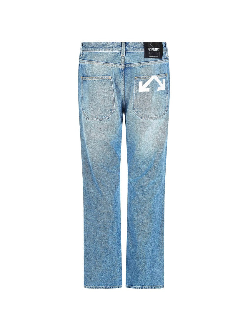 Off-White Light Blue Half Arrow Relaxed Denim Jeans