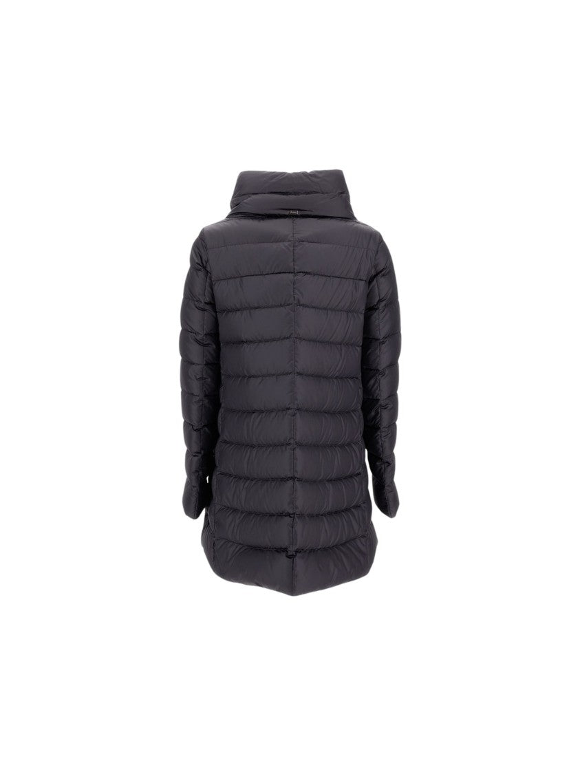 Herno Short Padded Jacket With High Collar And Concealed Zipper
