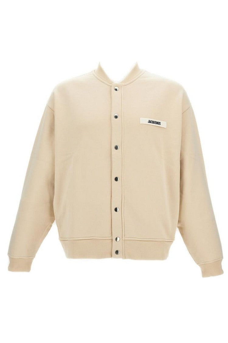 Jacquemus Minimalist Beige Button-Up Cardigan With Ribbed Cuffs