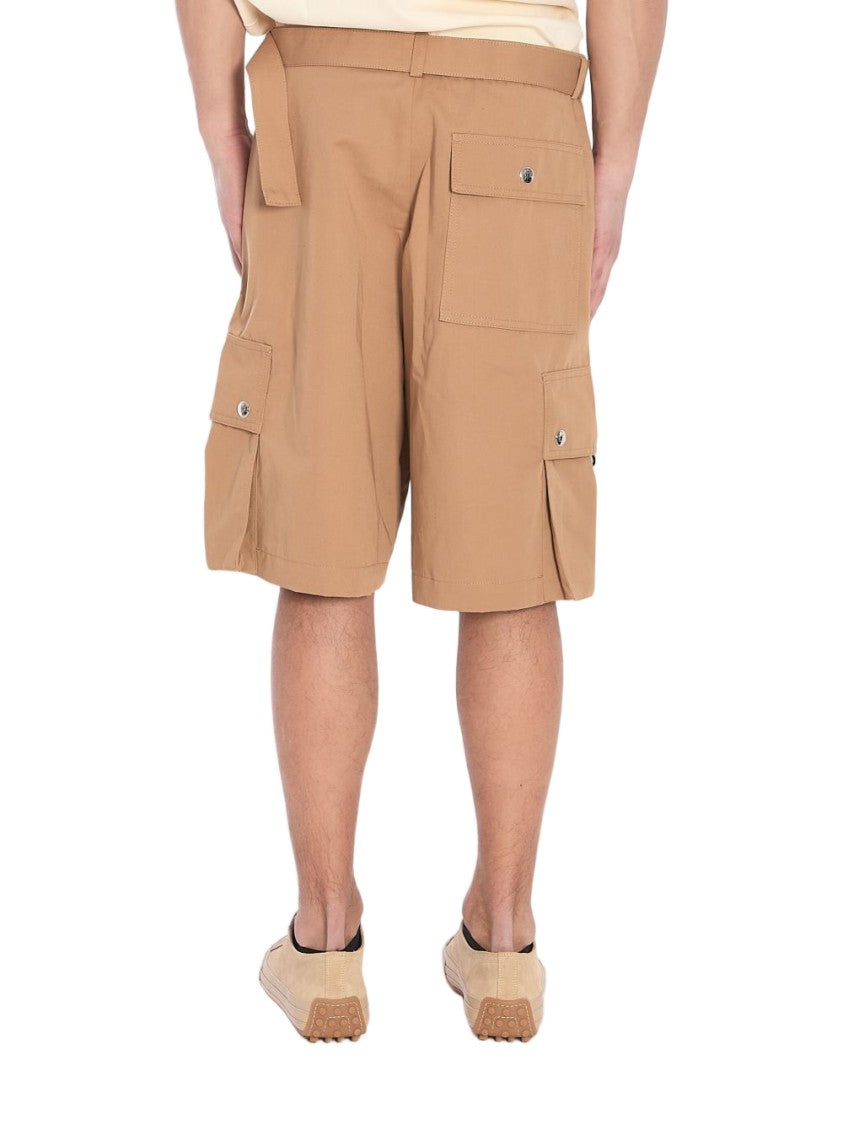 Jacquemus Brown Belted Cargo Pocket Cotton Shorts