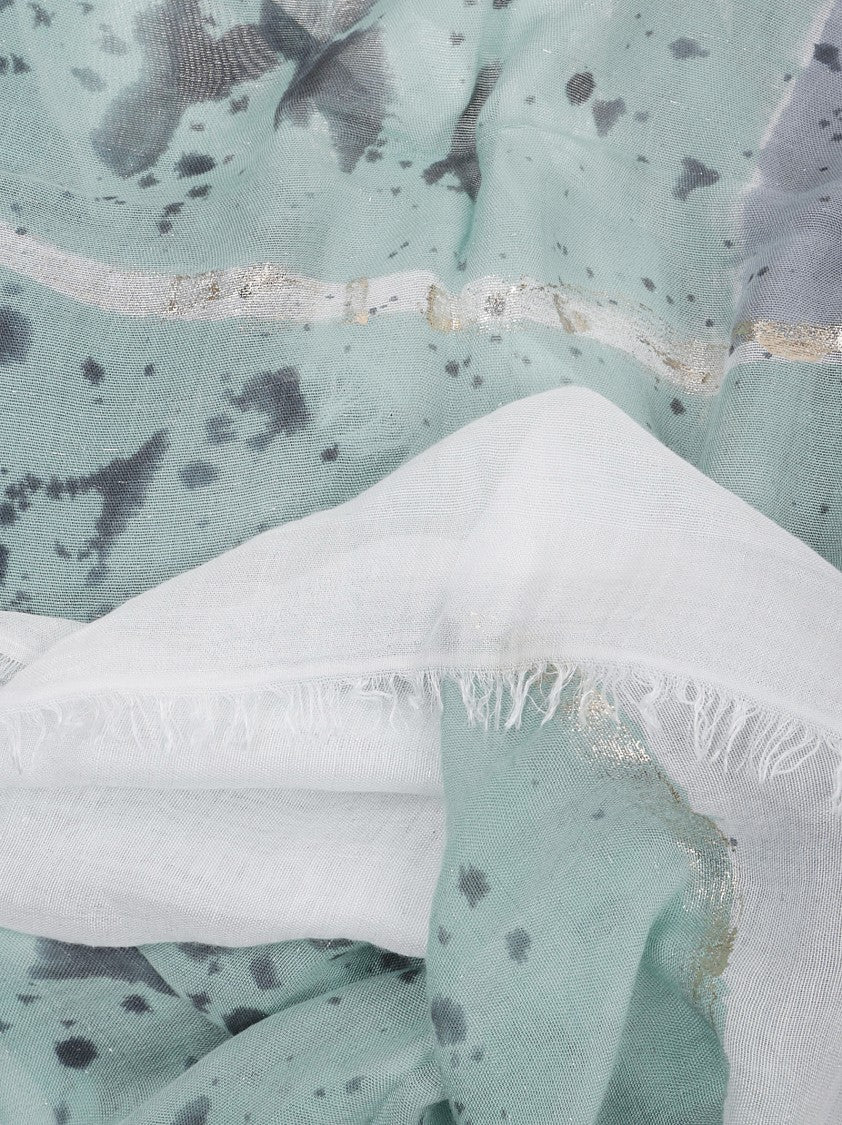 Faliero Sarti Green Multicolor Cashmere Blend Stole