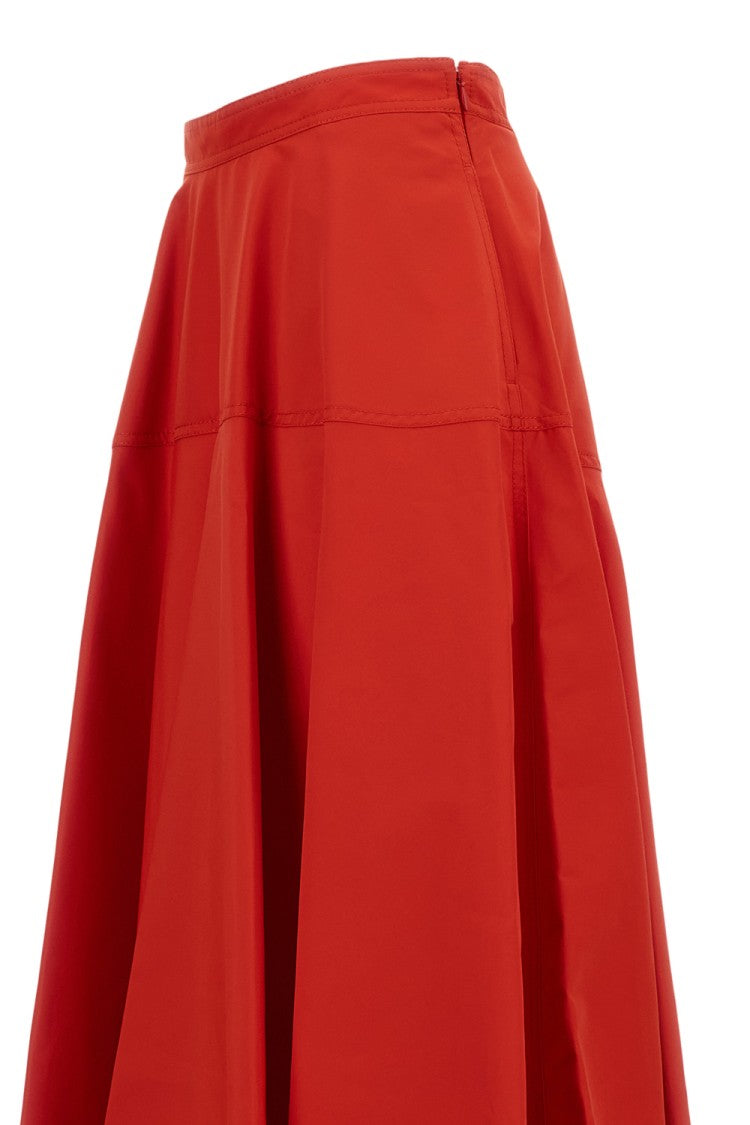 Mantù Classic Red Skirt With Smooth Texture