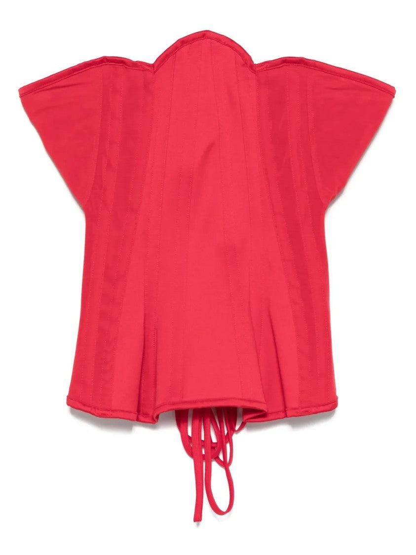 Agent Provocateur Red Scarlie Structured Corset-Style Tops