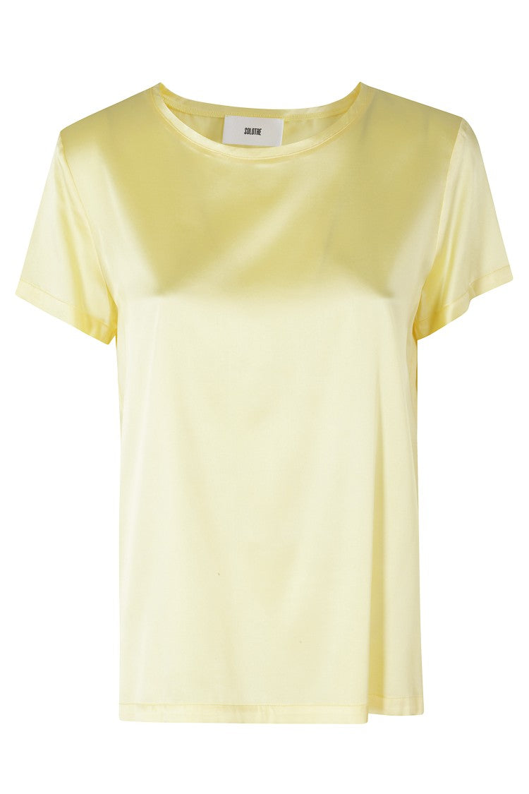 Solotre Silk Crew-Neck Short-Sleeve Silk T-Shirt