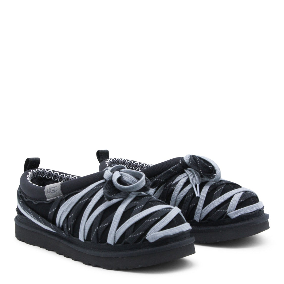 Ugg Crisscross Strap Black Flat Shoes