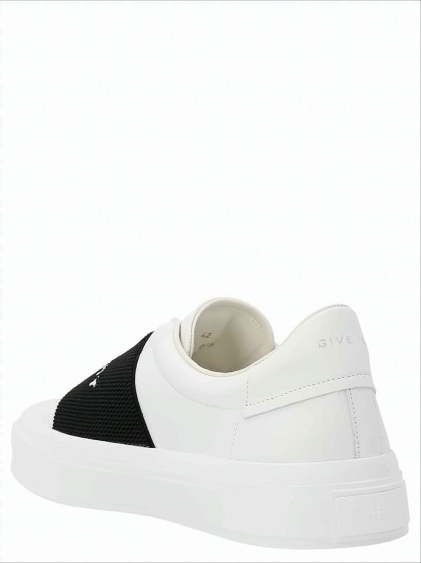 Givenchy Textured Band Slip-On Sneakers With Prominent Logo