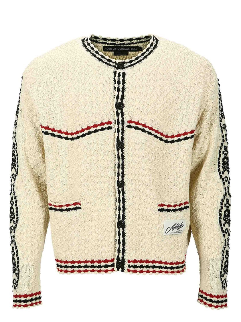 Andersson Bell Textured Knit White Cardigan