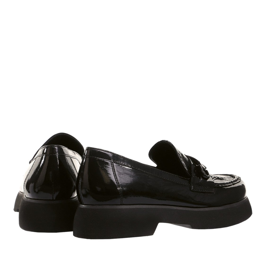 Högl Black Cecil Glossy Patent Low Dress Loafers