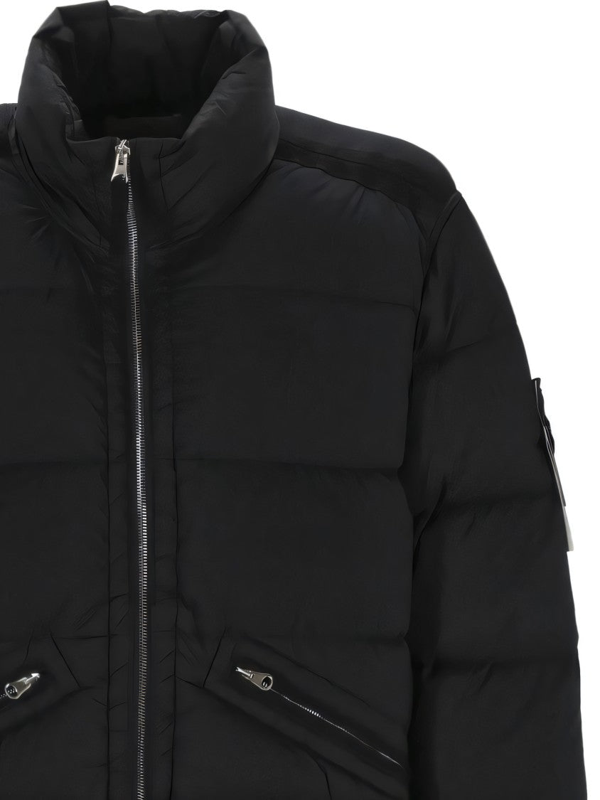 Stone Island Quilted Padded Jacket With High Collar And Zip Closure