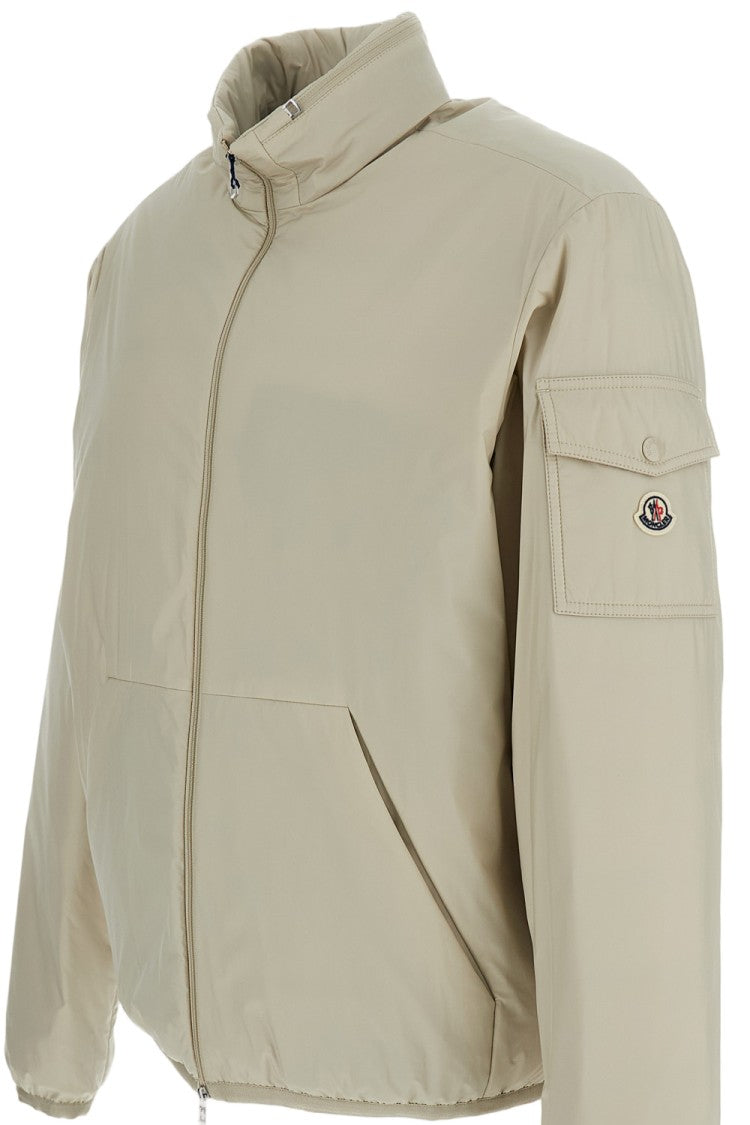Moncler Crisp White Jacket With Front Zipper