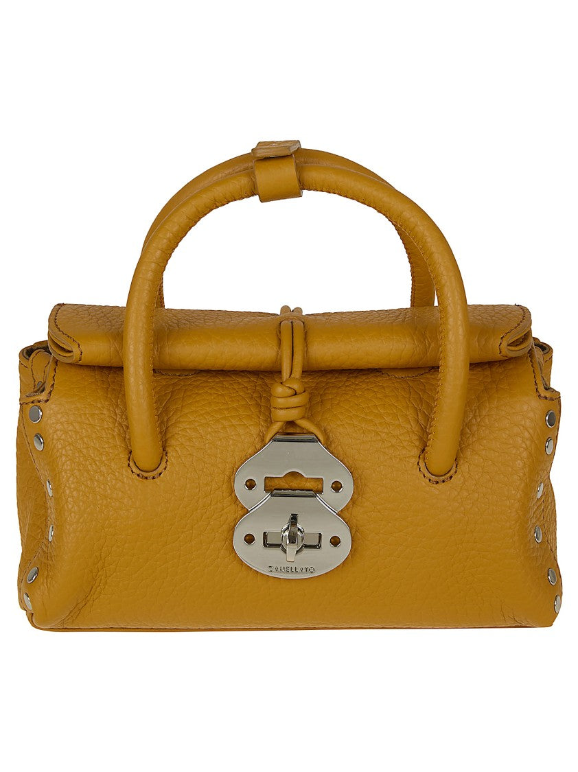 Zanellato Structured Mustard Yellow Leather Shoulder Bag