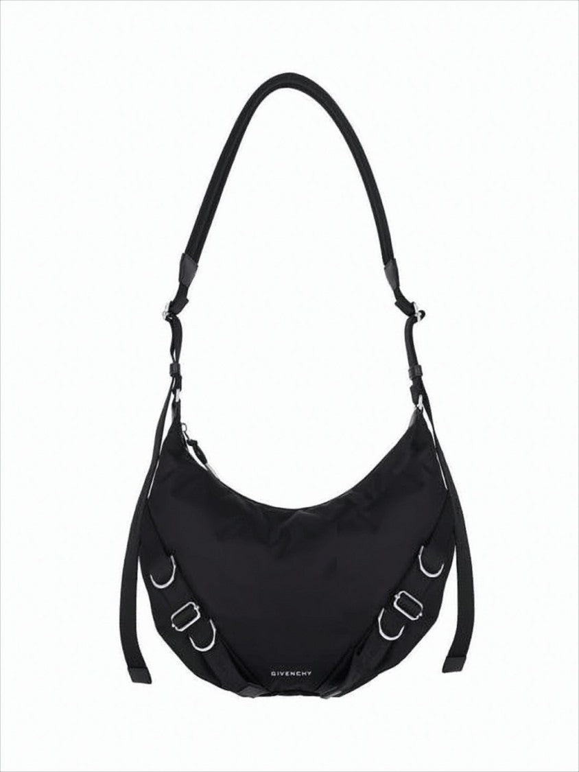 Givenchy Crescent-Shaped Black Shoulder Bag With Adjustable Straps