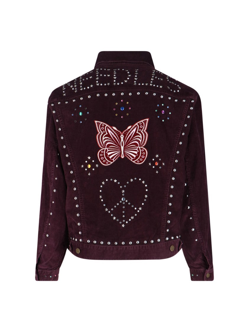 Needles Purple Cotton Blend Corduroy Studs Jacket