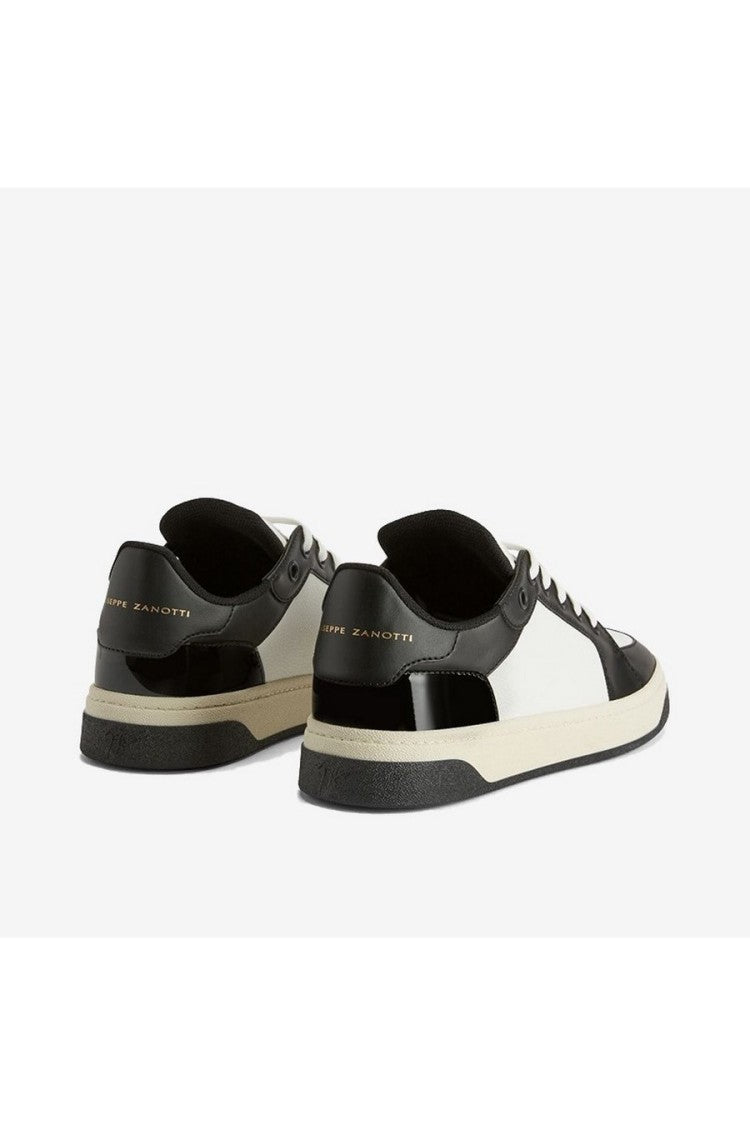 Giuseppe Zanotti Black Gz 94 Leather-Fabric Lace-Up Sneakers