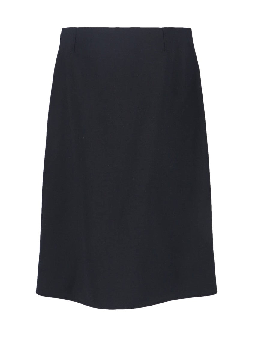 Courrèges Logo Midi Skirt – Black