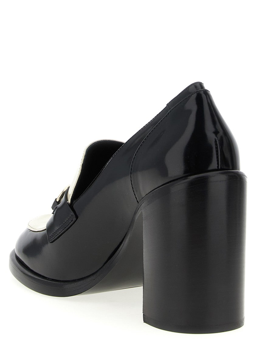 Gucci Black Patent Leather 'Morsetto' Loafers With Block Heels