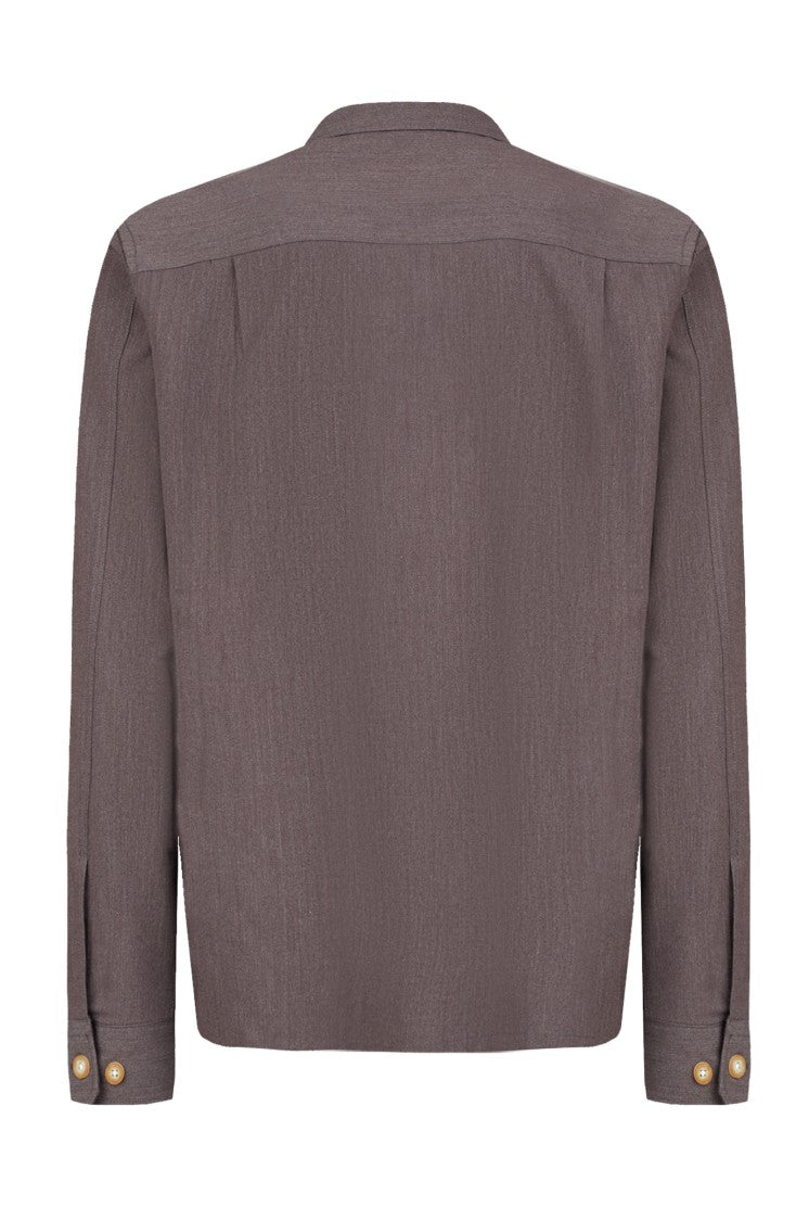 Gazzarrini X Michele Franzese Tailored Brown Overshirt With Chest Pocket