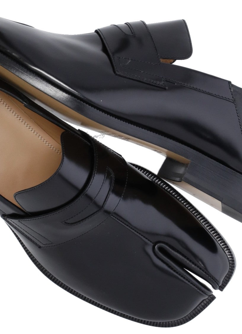 Maison Margiela Black Tabi Polished Leather Loafers