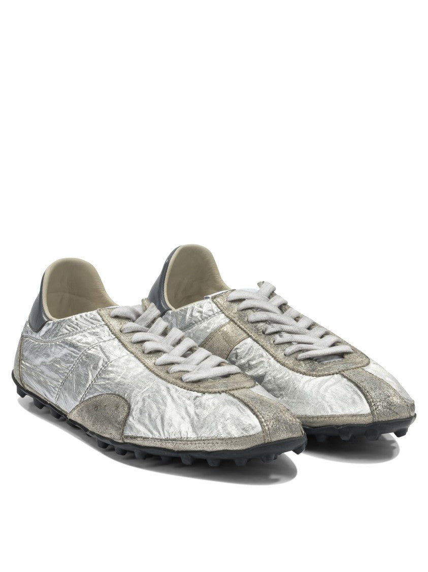 Maison Margiela Retro-Inspired Sneakers With Metallic Lamé
