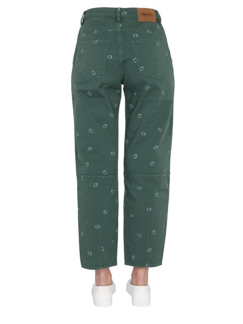 Kenzo Straight-Leg Green Pants
