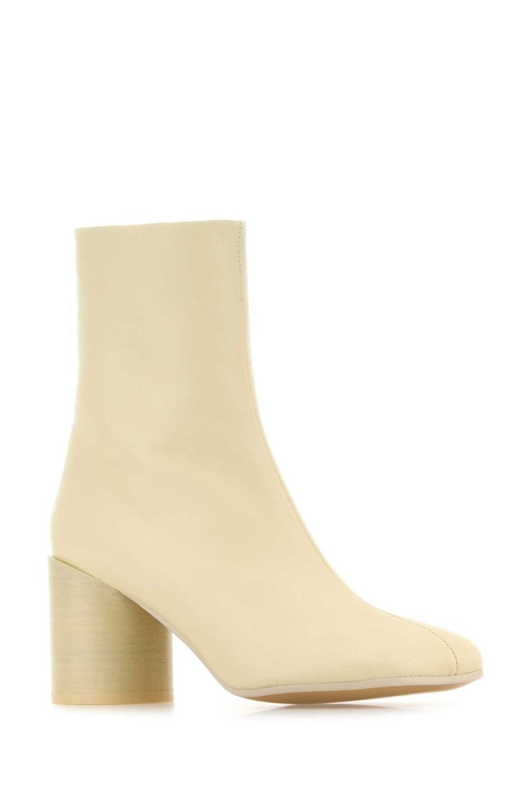 Mm6 By Maison Margiela Cream Leather Ankle Boots