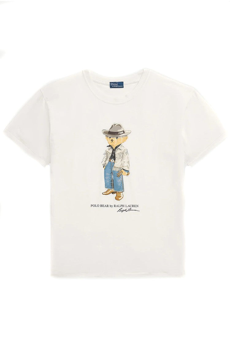 Polo Ralph Lauren Bear Graphic White Cotton T-Shirt